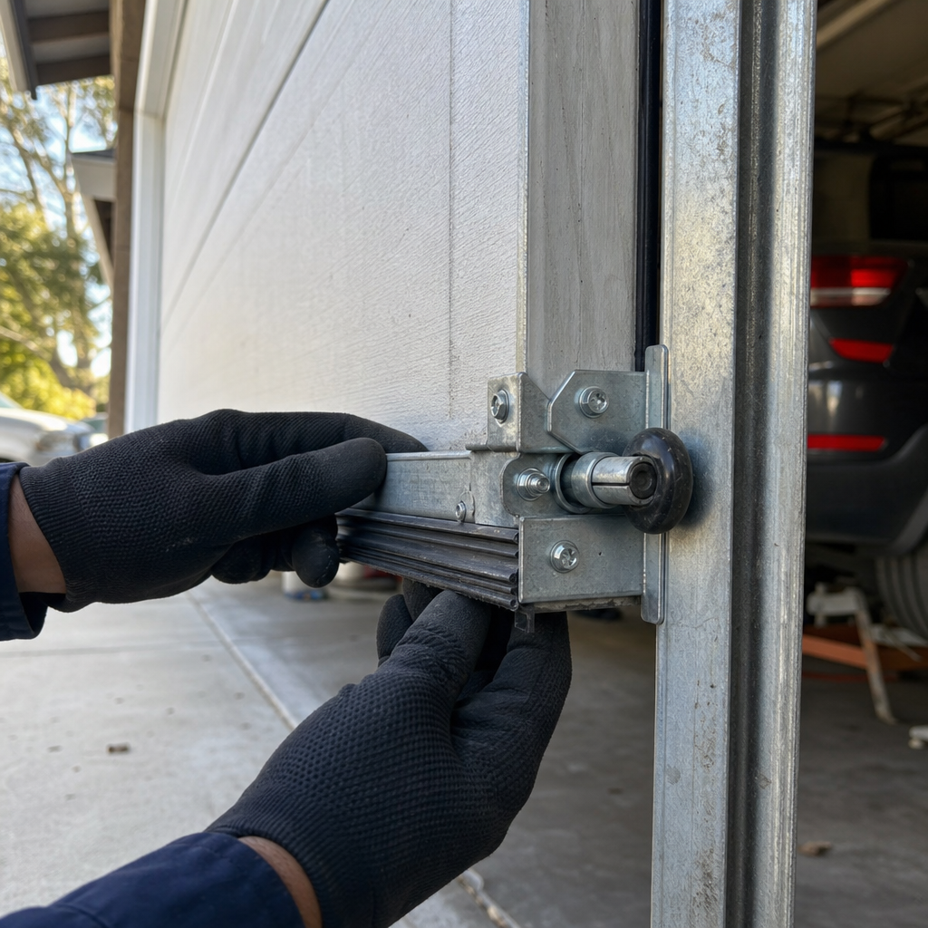 Garage door roller bracket installation